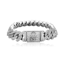 13MM Prong Link CBT Bracelet - Silver