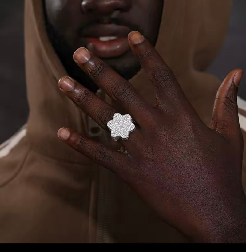 Moisanite Baguette Star Ring