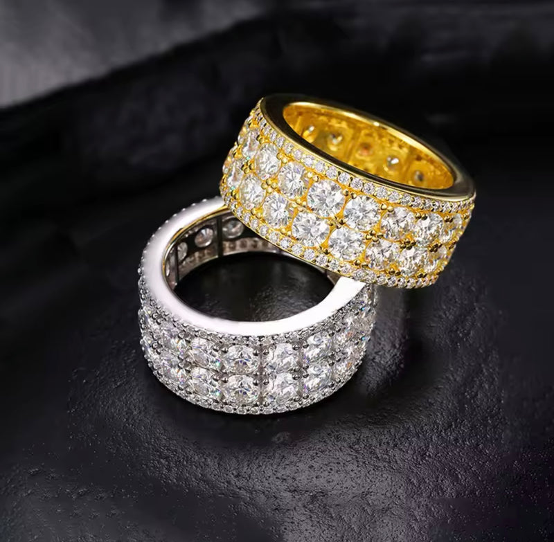 Moisanite Two Row Tennis Ring