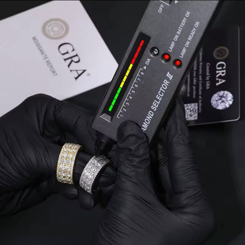 Moisanite Two Row Tennis Ring