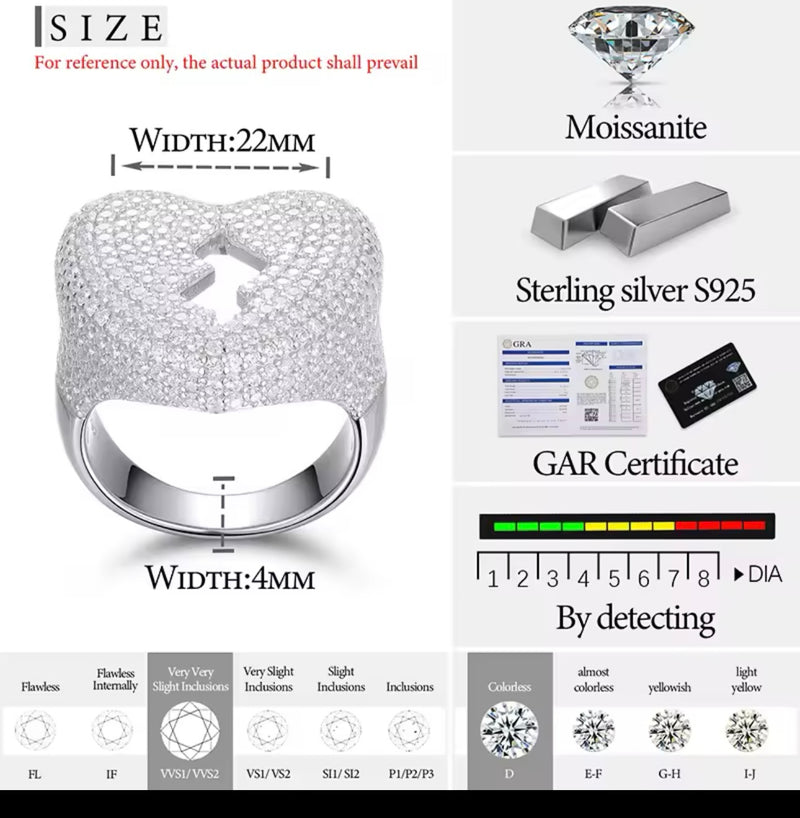 Moisanite Broken Heart Ring