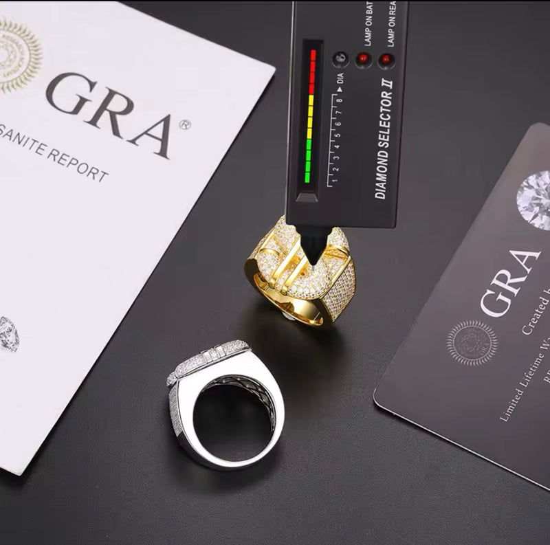 Dollar Sign Moissanite Ring