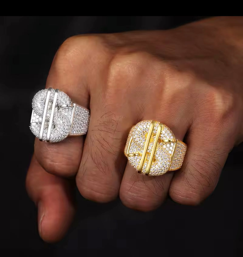 Dollar Sign Moissanite Ring