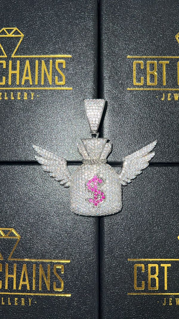 Flying Money Bag Pendant & Chain