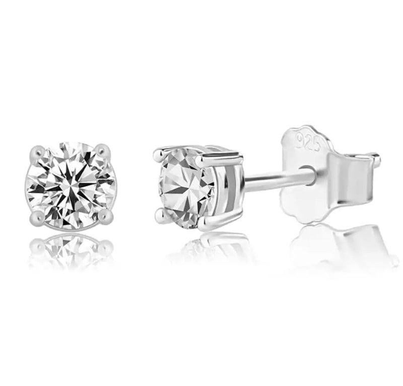 Moissanite Sterling Silver Studs