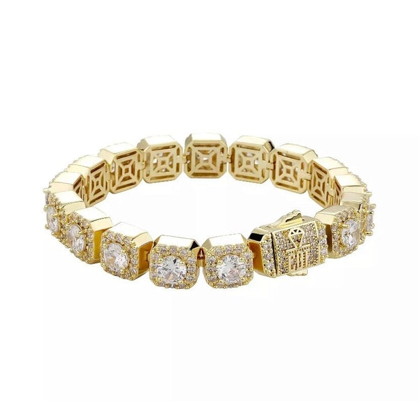 Square Tennis Bracelet (Gold)