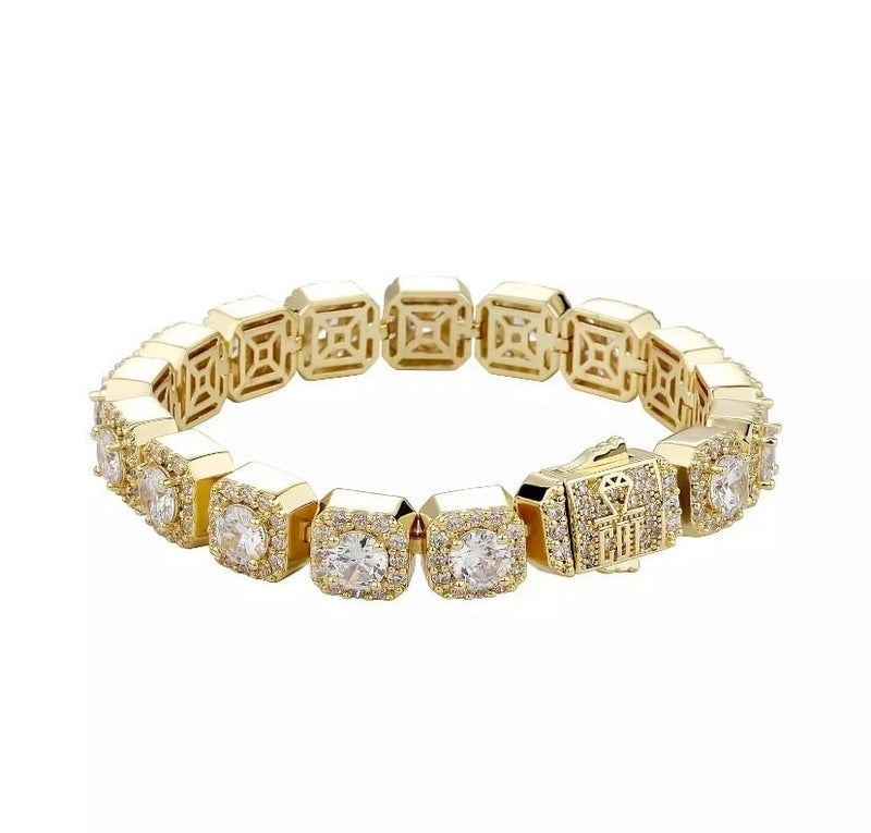 Square Tennis Bracelet (Gold)